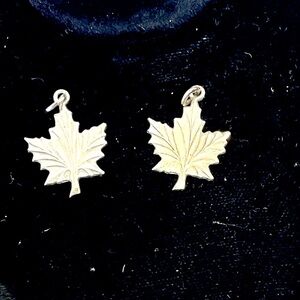 2 Sterling Charms Maple Leafs Vintage